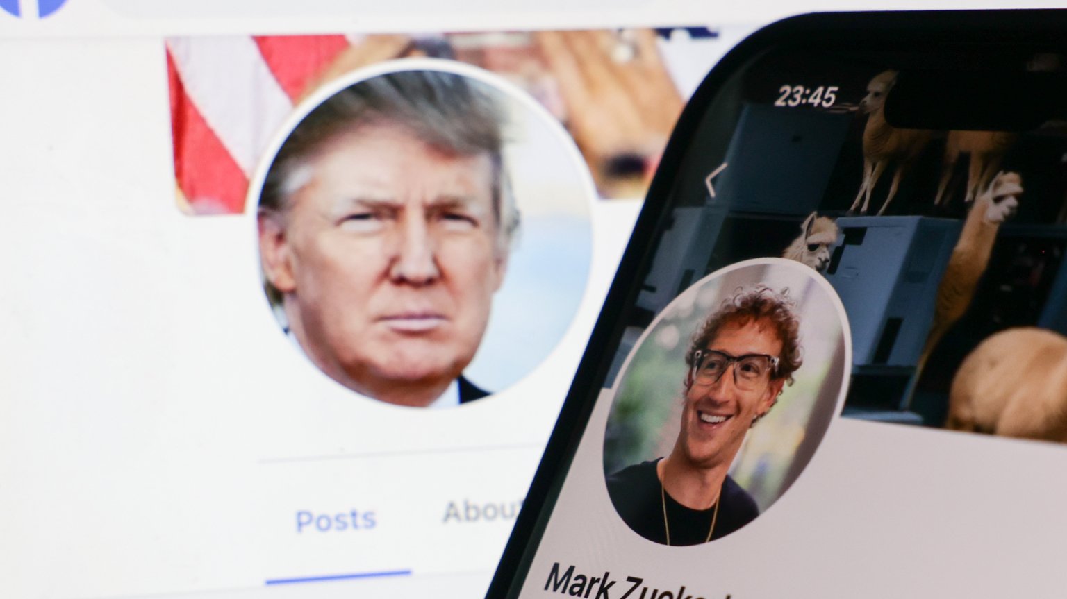 Donald Trump and Mark Zuckerberg on Facebook