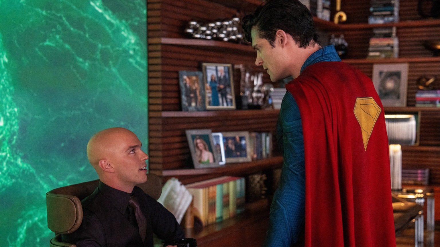 Nicholas Hoult as Lex Luthor and David Corenswet as Superman in "Superman."