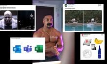 A collage of humorous "morning routine" memes, each with different surreal or exaggerated routines.