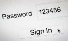 a password screen showing the password 123456