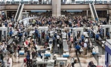 A busy travel day at Denver International Airport.