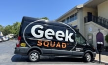 Geek Squad logo on van