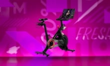 Peloton bike on Mashable background
