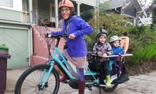 Anat Razon's favorite way to travel with her family is on her e-bike.