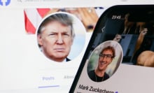 Donald Trump and Mark Zuckerberg on Facebook
