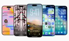 a row of iphones running Apple iOS 26