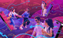 daters emerging from their phones 