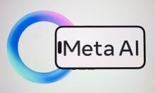 meta ai logo on a smartphone