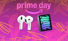 Apple products on Prime Day background