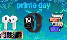 airpods, apple watch, and ipads on background with sticker that reads 'still remaining'