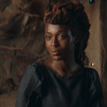 Caption Mother Aniseya (Jodie Turner-Smith) in Lucasfilm's THE ACOLYTE, season one, exclusively on Disney+.