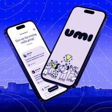 The Umi app as depicted on a cell phone.