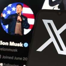 Elon Musk and X logo