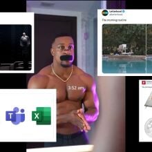 A collage of humorous "morning routine" memes, each with different surreal or exaggerated routines.