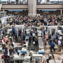 A busy travel day at Denver International Airport.