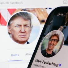 Donald Trump and Mark Zuckerberg on Facebook