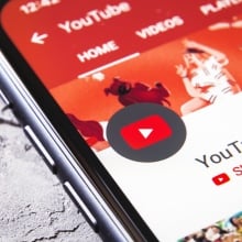 YouTube's home screen as viewed on the iPhone.
