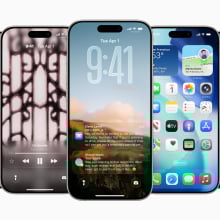 a row of iphones running Apple iOS 26