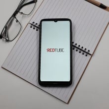 In this photo illustration a Redtube logo is displayed on a smartphone screen