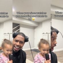 Three screenshots of a viral TikTok with a creator and his niece.