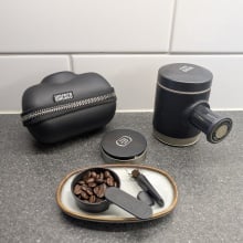 the wacaco picopresso with accessories on a countertop