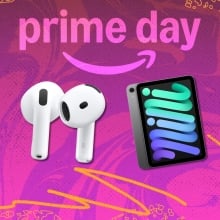 Apple products on Prime Day background