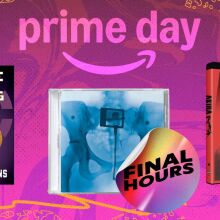 lorde cd, hunger games book, and akira blu-ray on pink backgroud with sticker that reads 'Final Hours'