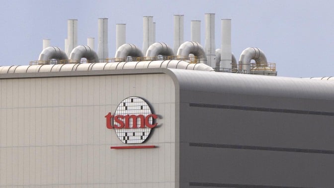 The facade of the Taiwan Semiconductor Manufacturing Co. fabrication plant in Phoenix, Arizona. 