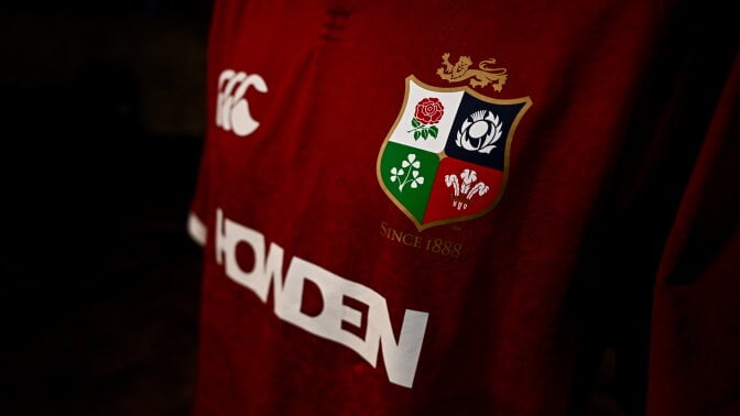 A detailed view of the British & Irish Lions jersey