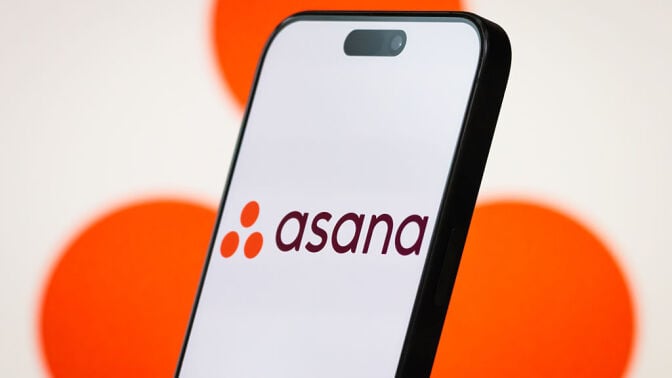 asana logo on a smartphone