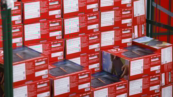 nintendo switch 2 boxes stacked up