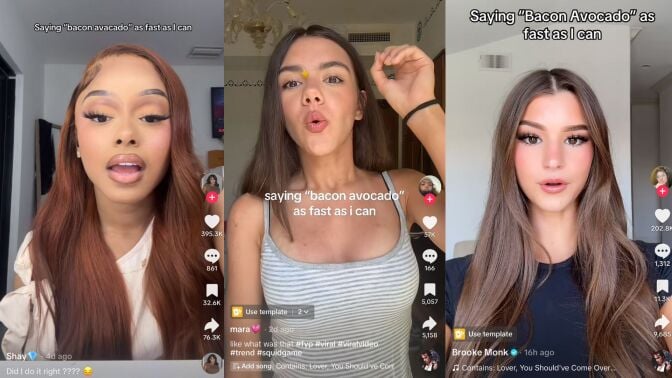 Three TikTok creators in screenshots.
