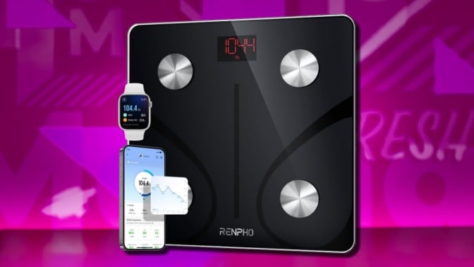 The Renpho Smart Scale on a purple background