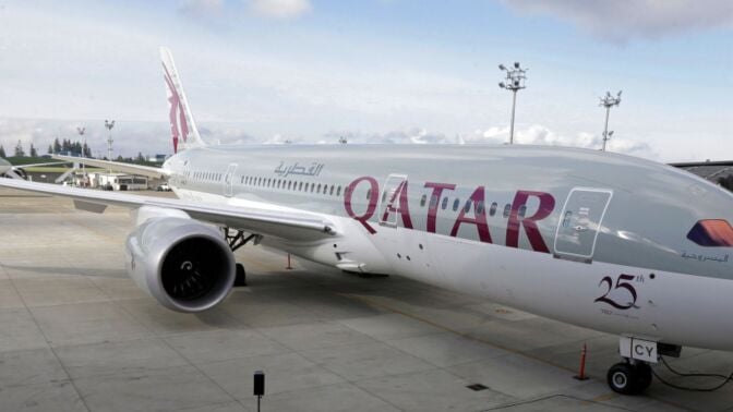 A Qatar Airways plane.