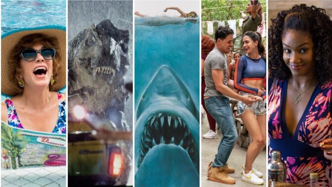Composite of summer movies featured in this list.