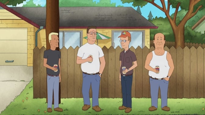 Boomhauer, Hank, Dale, and Bill in "King of the Hill."