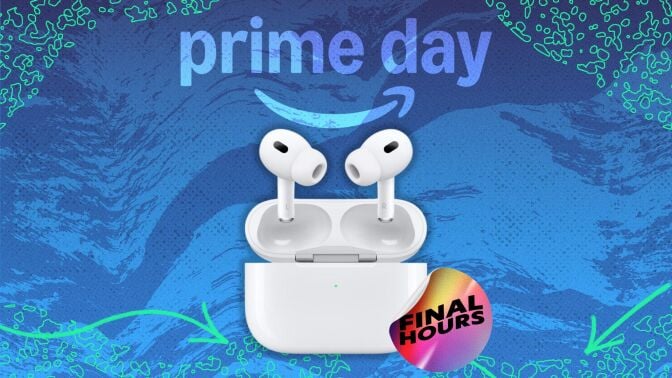 apple airpods pro 2 earbuds with sticker that reads 'final hours'