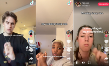 screenshots of tiktoks of people doing the bridesmaid trend