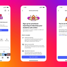 Examples of Instagram's school bullying report program.