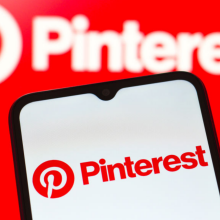 The Pinterest logo displayed on a smartphone screen.