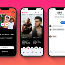screenshots of tinder's double date feature