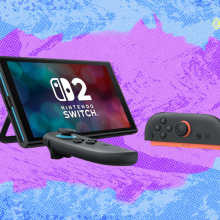nintendo switch 2 against abstract background