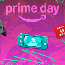 Nintendo accessories in front of a pink background