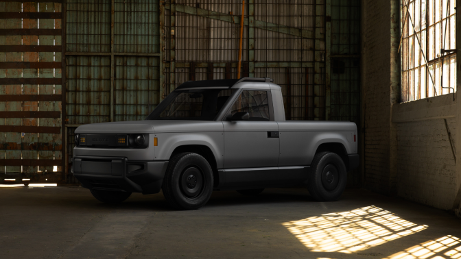 The Blank Slate truck in a warehouse.
