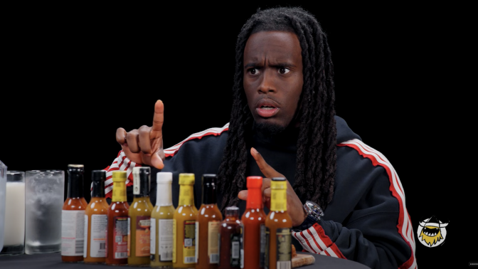Kai Cenat on 'Hot Ones.'