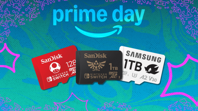 MicroSD memory cards in front of a blue background